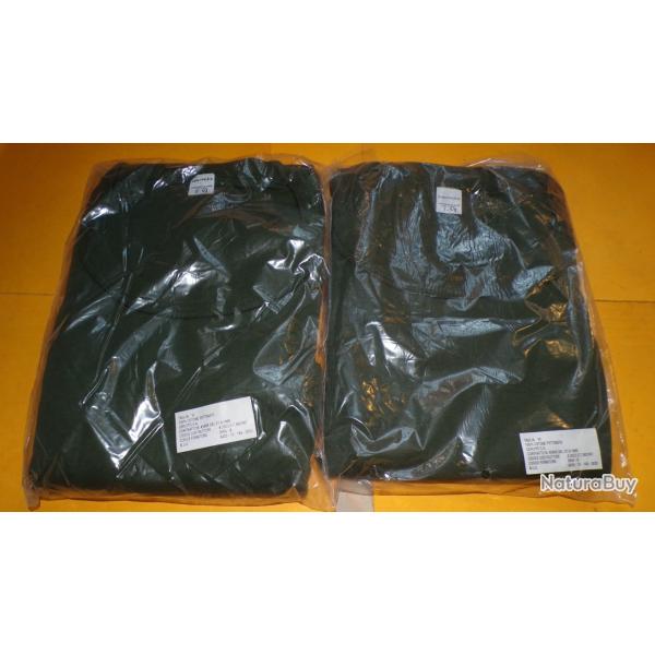 LOT DE 2 TEE SHIRT EN COTON DE L'ARMEE ITALIENNE ,NEUF AVEC MANCHES COURTES , TALLE 112 SOIT XL ,  N