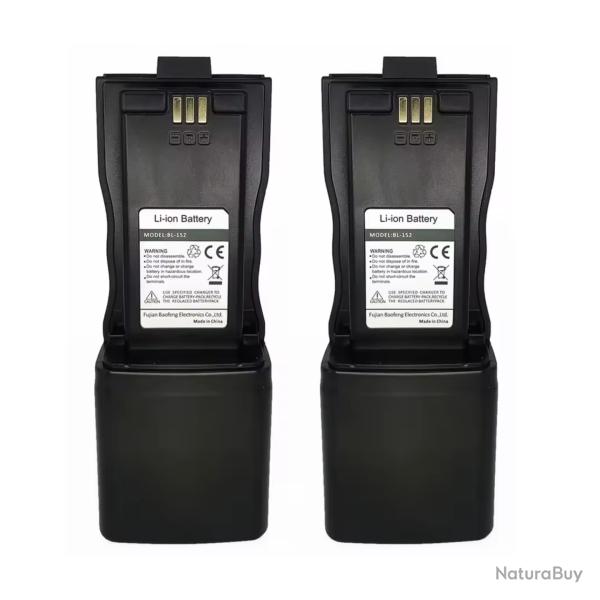 2x Batteries BAOFENG AR-152 Li-ion pour talkie-walkie et radio tactique bidirectionnelle - Promo