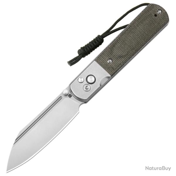 Couteau Artisan Cutlery Holm OD Green Lame Wharncliffe AR-RPM9 Manche Micarta Button ATZ1875GODG