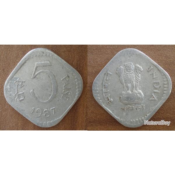 Inde 5 Paise 1987 Piece Aluminium Paises Roupie Roupies Rupees Rupee