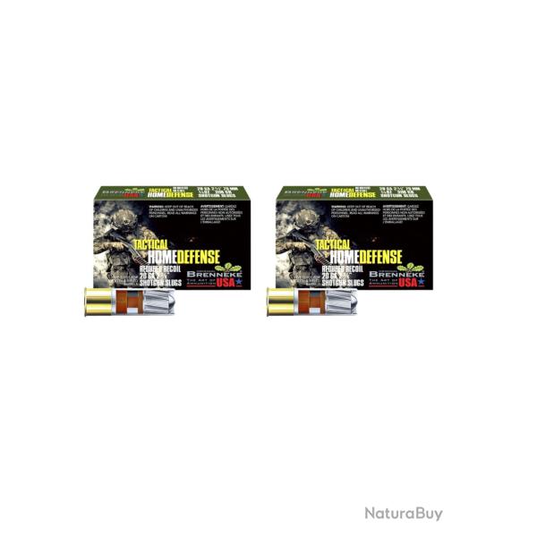 10 cartouches - Brenneke - Tactical Home Defense 20/70 - 20.5 g - 2 boites de 5