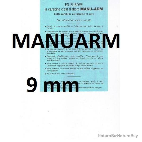 notice carabine MANUARM R1 calibre 9mm (envoi par mail) - VENDU PAR JEPERCUTE (m2384)