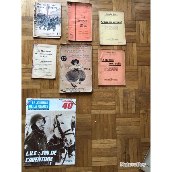 Lot revues et fascicules anciens sur  la guerre