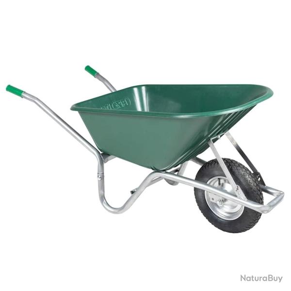Brouette vert 90 L 150 kg acier galvanis� et plastique alsavelo