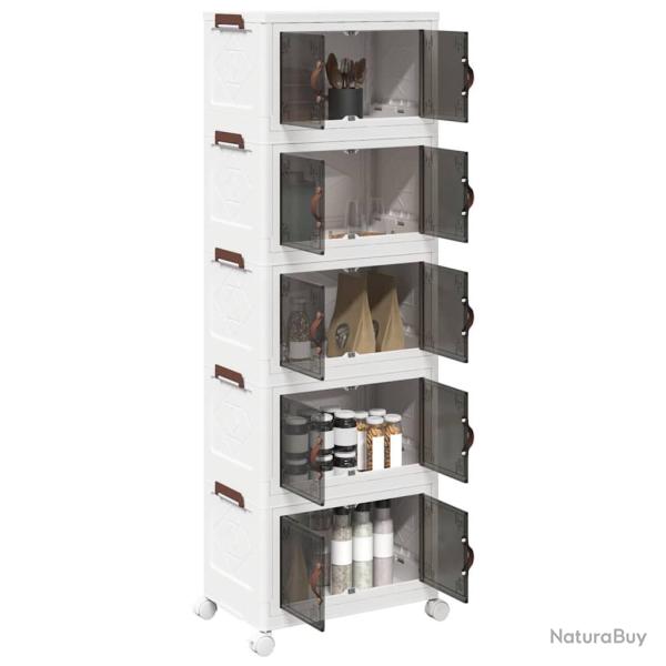 Bo�te de rangement empilable avec roues � 5 niveaux 28 L