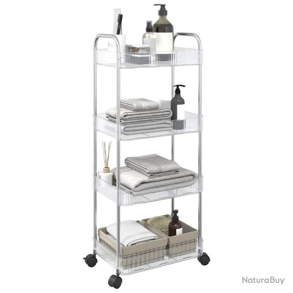 Chariot de rangement � 4 niveaux transparent acrylique