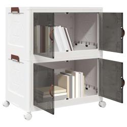 Bo&icirc;te de rangement empilable avec roues &agrave; 2 niveaux 75 L