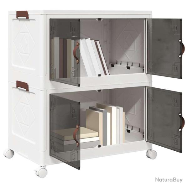 Bo�te de rangement empilable avec roues � 2 niveaux 75 L