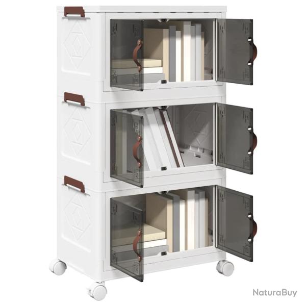 Bo�te de rangement empilable avec roues � 3 niveaux 28 L