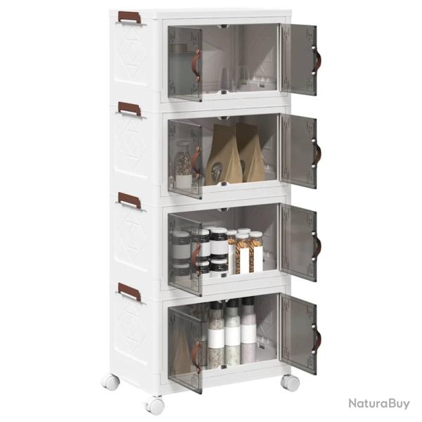 Bo�te de rangement empilable avec roues � 4 niveaux 28 L