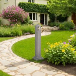 R&eacute;servoir de jardin avec robinet Gris clair Aspect de pierre