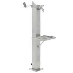 Colonne &agrave; eau de jardin carr&eacute;e Acier inoxydable 95 cm