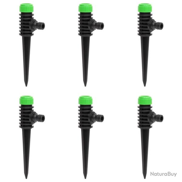 Arroseurs rotatifs 6 pcs vert et noir 3x6x19,5 cm ABS et PP