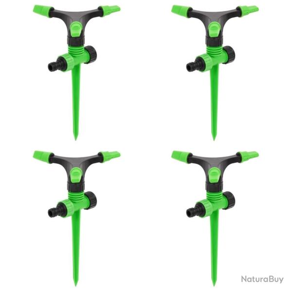 Arroseurs rotatifs 4 pcs vert et noir 16x13,5x25,5 cm ABS et PP