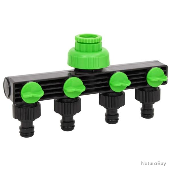 Adaptateur de robinet � 4 voies vert/noir 19,5x6x11 cm ABS & PP