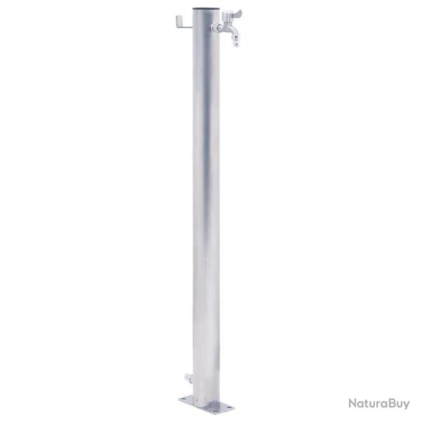 Colonne � eau de jardin 40 cm acier inoxydable rond alsavelo