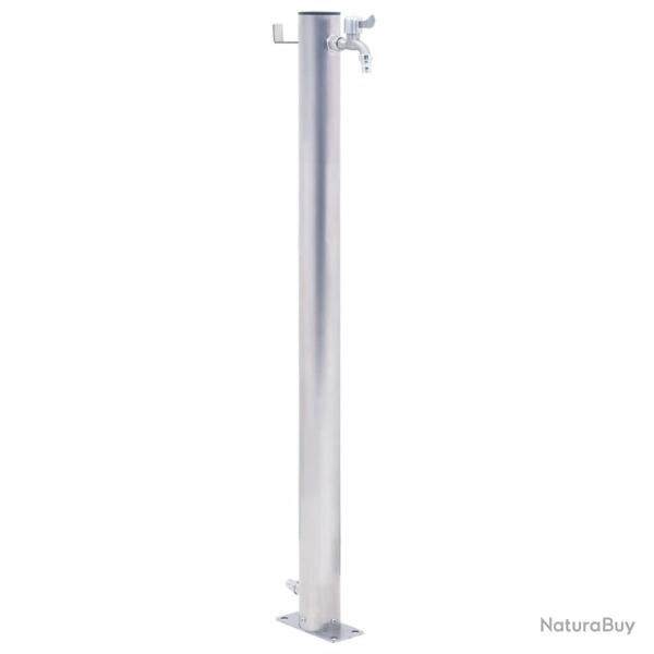Colonne  eau de jardin 80 cm acier inoxydable rond alsavelo