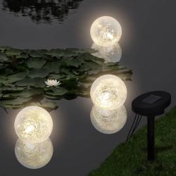 Boules solaires flottantes 3 LED pour &eacute;tang piscine alsavelo