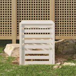 Composteur Blanc 63,5x63,5x77,5 cm Bois massif de pin alsavelo