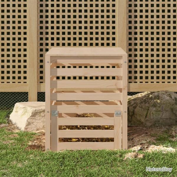 Composteur 63,5x63,5x77,5 cm Bois massif de pin alsavelo