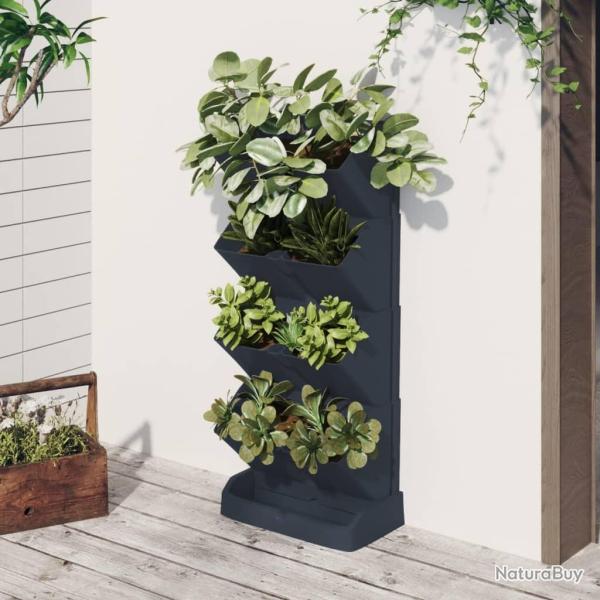 jardinires verticales 4 pcs Anthracite PP alsavelo