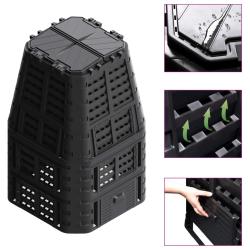 Composteur de jardin Noir 93,3x93,3x146 cm 1000 L alsavelo