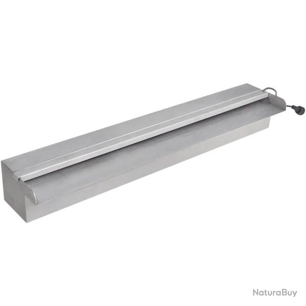 Lame d'eau rectangulaire  LED 60 cm en acier inoxydable pour piscine alsavelo