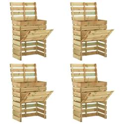 Composteur de jardin &agrave; lattes 4 pcs 80x50x100 cm Pin impr&eacute;gn&eacute;