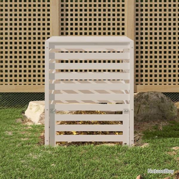 Composteur Blanc 82,5x82,5x99,5 cm Bois massif de pin