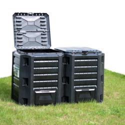 Composteur de jardin Noir 1200 L