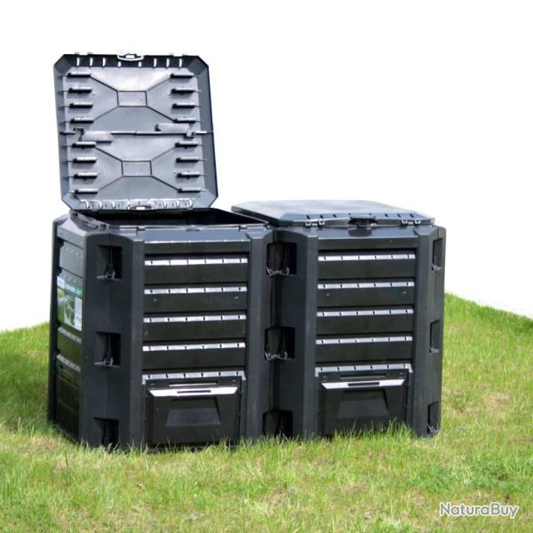 Composteur de jardin Noir 800 L