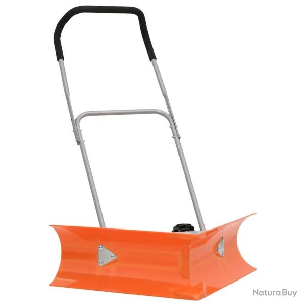 Pelle  neige double angle avec poigne extensible orange acier alsavelo