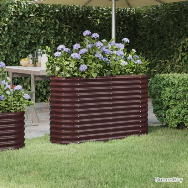 Lit sur�lev� de jardin Acier enduit de poudre marron