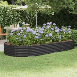 Lit sur&eacute;lev&eacute; de jardin Acier enduit de poudre Anthracite alsavelo