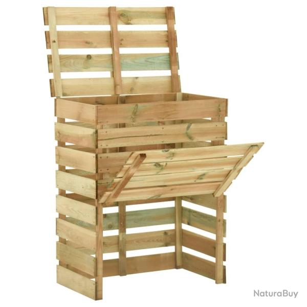 Composteur de jardin � lattes 80x50x100 cm Bois de pin impr�gn�