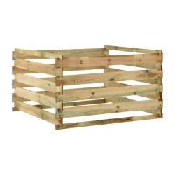 Composteur de jardin &agrave; lattes 120x120x70cm Bois de pin impr&eacute;gn&eacute;