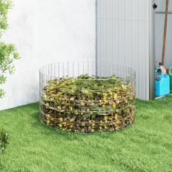 Composteur de jardin &Oslash;100x50 cm Acier galvanis&eacute;