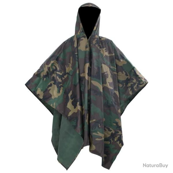 Poncho de pluie imperm�able pour camping/randonn�e Camouflage alsavelo
