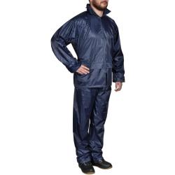 Combinaison de pluie avec capuche 2 pcs Hommes Bleu marine XL