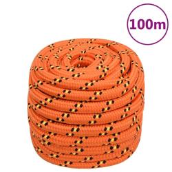 Corde de bateau Orange 20 mm 100 m Polypropyl&egrave;ne