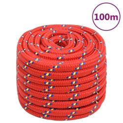 Corde de bateau Rouge 20 mm 100 m Polypropyl&egrave;ne