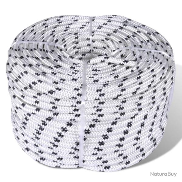 Corde de bateau tress�e Polyester 12 mm 250 m Blanc