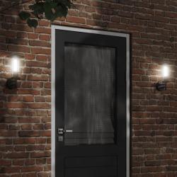 Appliques murales d'ext&eacute;rieur 2 pcs noir acier inoxydable