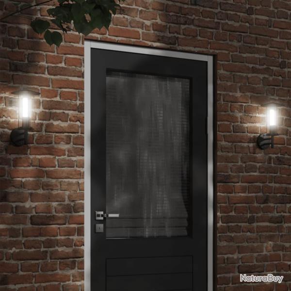 Appliques murales d'ext�rieur 2 pcs noir acier inoxydable
