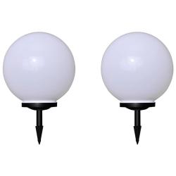 2 pcs Lampes d'all&eacute;e d'ext&eacute;rieur &agrave; LED 40 cm et piquet au sol