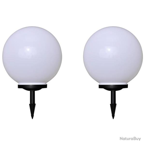 2 pcs Lampes d'all�e d'ext�rieur � LED 40 cm et piquet au sol