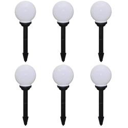 6 pcs Lampes d'all&eacute;e d'ext&eacute;rieur &agrave; LED 20 cm et piquet au sol alsavelo