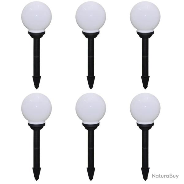 6 pcs Lampes d'all�e d'ext�rieur � LED 20 cm et piquet au sol