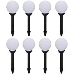 8 pcs Lampes d'all&eacute;e d'ext&eacute;rieur &agrave; LED 15 cm et piquet au sol alsavelo