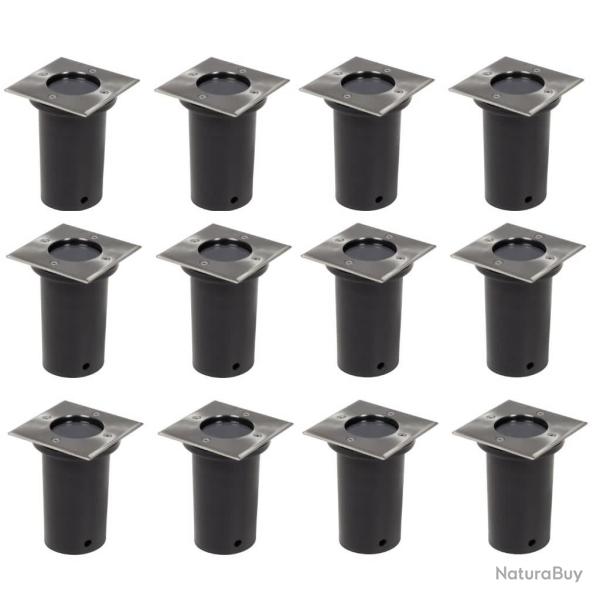 12 pcs Lampes encastrables au sol d'ext�rieur Carr�